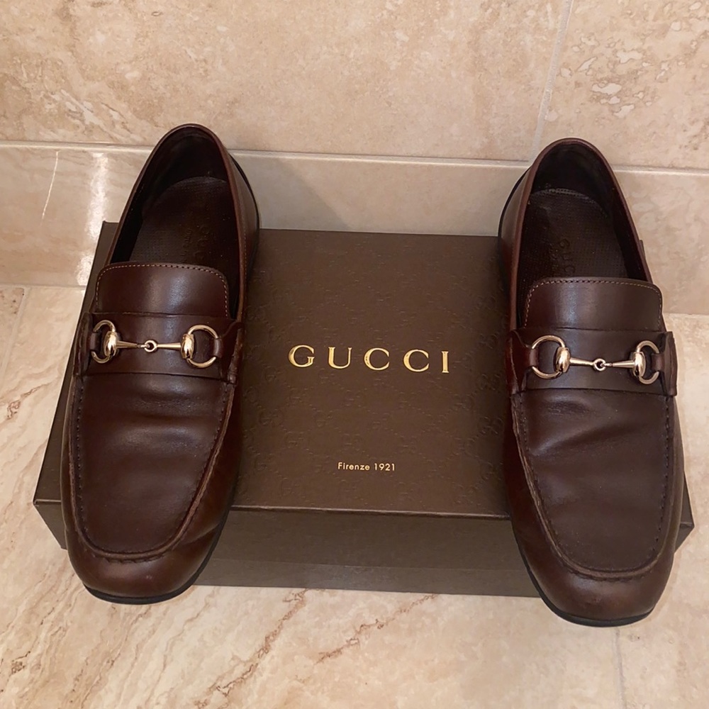 Mens Gucci leather loafers